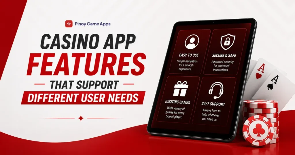 image of casino app features that support different user needs