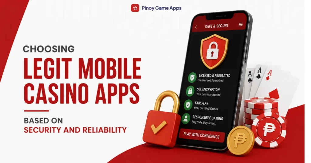 image of choosing legit mobile casino apps based on security and reliability
