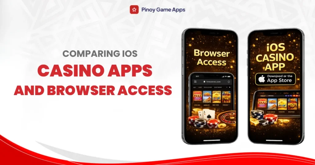 image of comparing ios casino apps and browser access