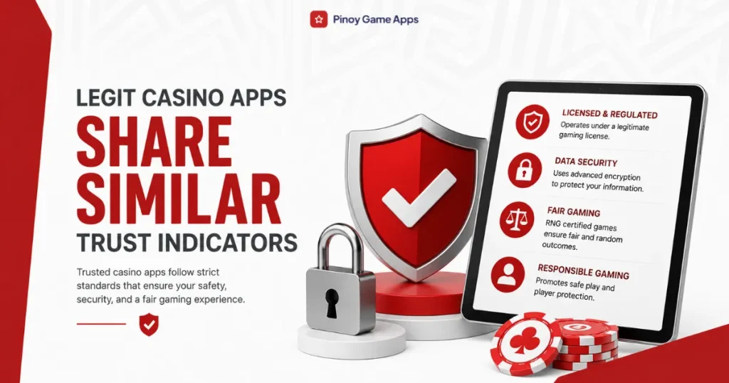 image of legit casino apps share similar trust indicators