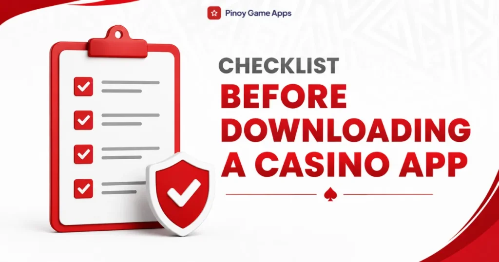 image of checklist before downloading a casino app